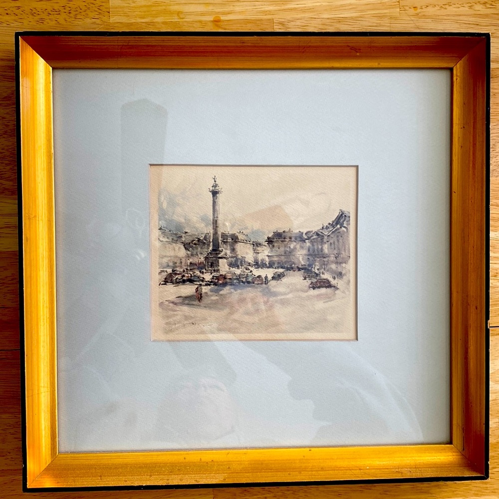 Old watercolor of Paris